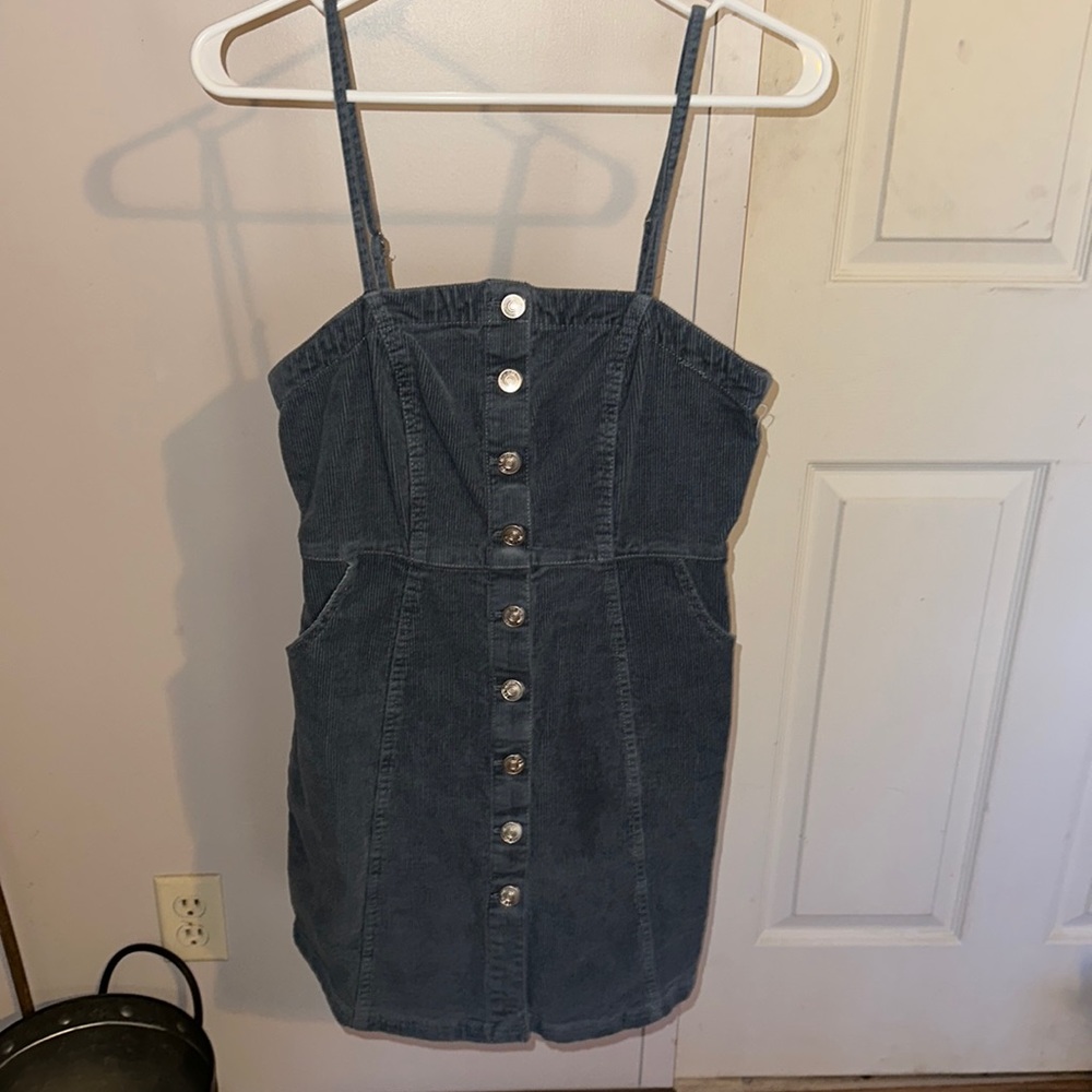 Womens Corduroy Button Up Dress